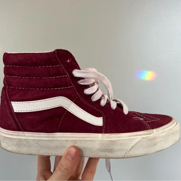 Vans Sk8-Hi burgundy shoes. Women’s size 8. Men’s size 6.5. - Picture 5 of 6